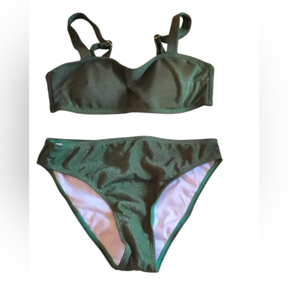 Green Shimmer Bikini Set